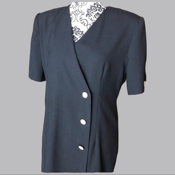 VINTAGE 60s Union Label dress sz M/L ILgwu black VTG faux wrap midi Henry Lee - Picture 6 of 11